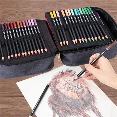 H&B180色彩色铅笔绘画套装油性美术用品涂鸦填色彩铅文具尼龙包