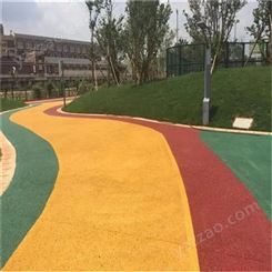 燊达 公园铺路材料 景区道路多孔彩色透水混凝土 施工工程