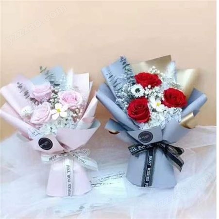 情人节玫瑰干花花束 大束 真花包装 自然风光鲜花 送男友女友