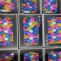 永生彩玫系列 一盒6-8朵 彩色 染色 颜色艳丽 情人节手工鲜花
